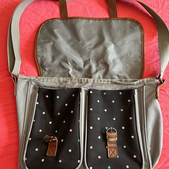 💥 5 for $15 - Black and Gray Canvas Messenger Bag with Adjustable Strap - Picture 2 of 6